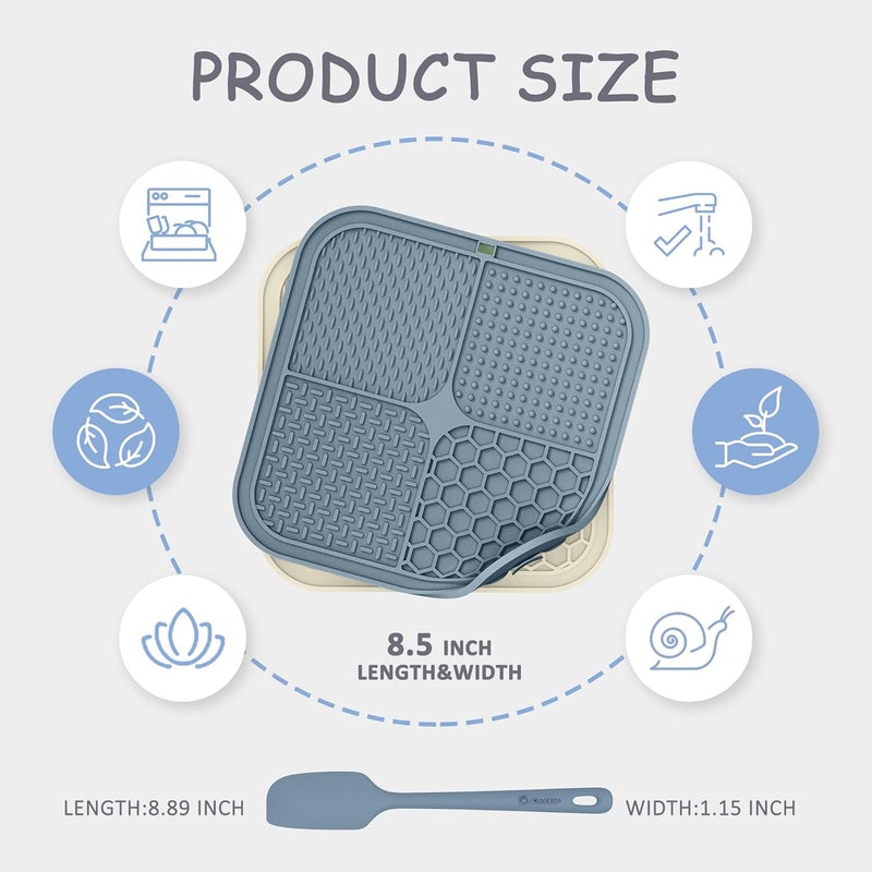 ChefAide 2 Pack Lick Mat for Dogs,Cats,Upgraded 8.5×8.5 inches Licking Mats with Suction Cups,Slow Feeder Licking Pad for Anxiety Relief and Boredom Reducer,Suitable for Dog Training Set 5 - Image 2